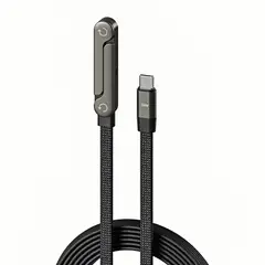RENVMEXY - Cable Cargador 240W USB-C 1.5m con Soporte Plegable 2 en 1