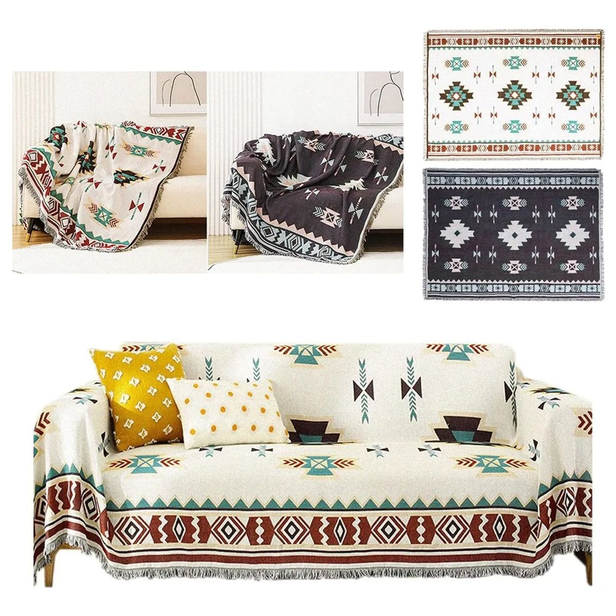 GENERICO - Manta Decorativa Tejida Estilo Nordico Para Sofa Sillon Cama