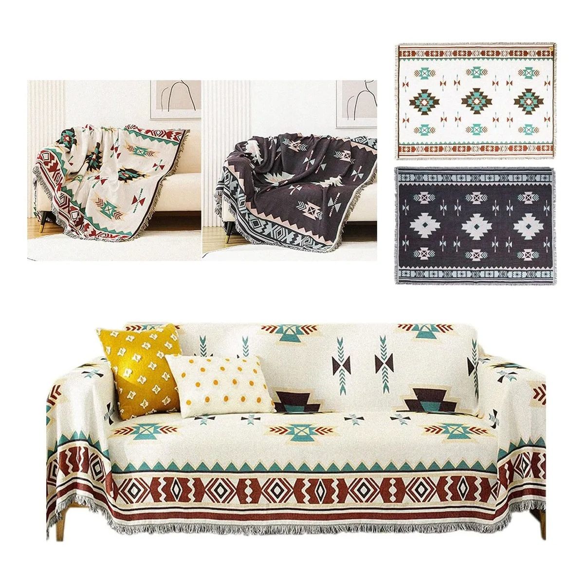 GENERICO - Manta Decorativa Tejida Estilo Nordico Para Sofa Sillon Cama