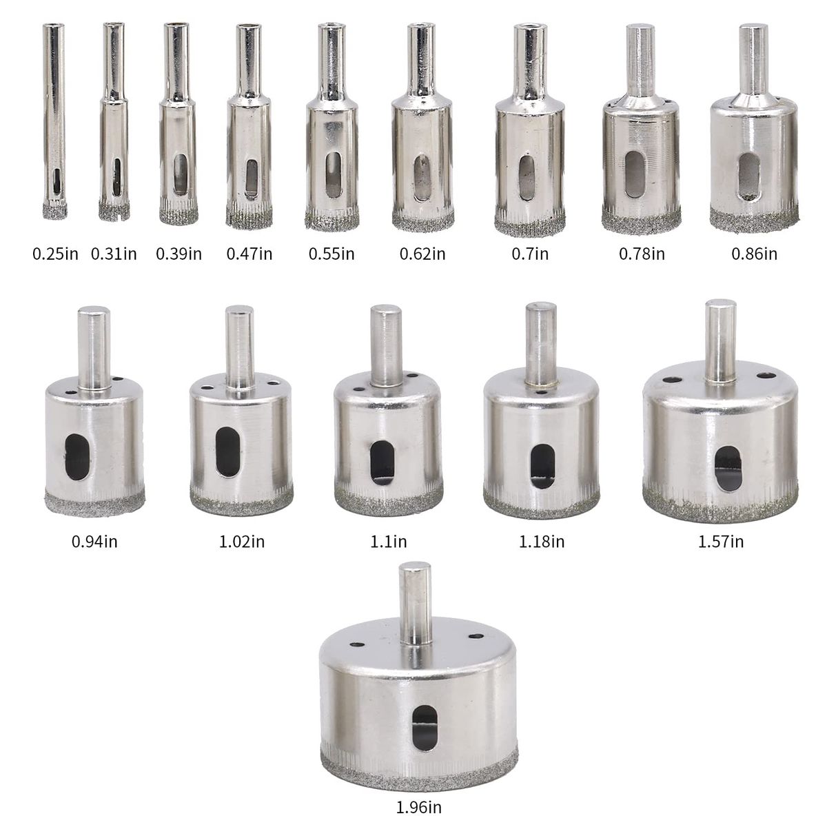 GENERICO - 17pz Brocas Copa De Diamante Con Guía De Doble Ventosa Verde