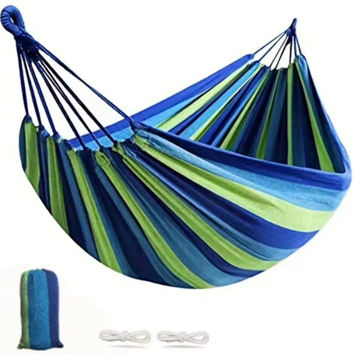 GENERICO - Hamaca para Jardin exterior 190x80 cm 1 plaza- rayas azul