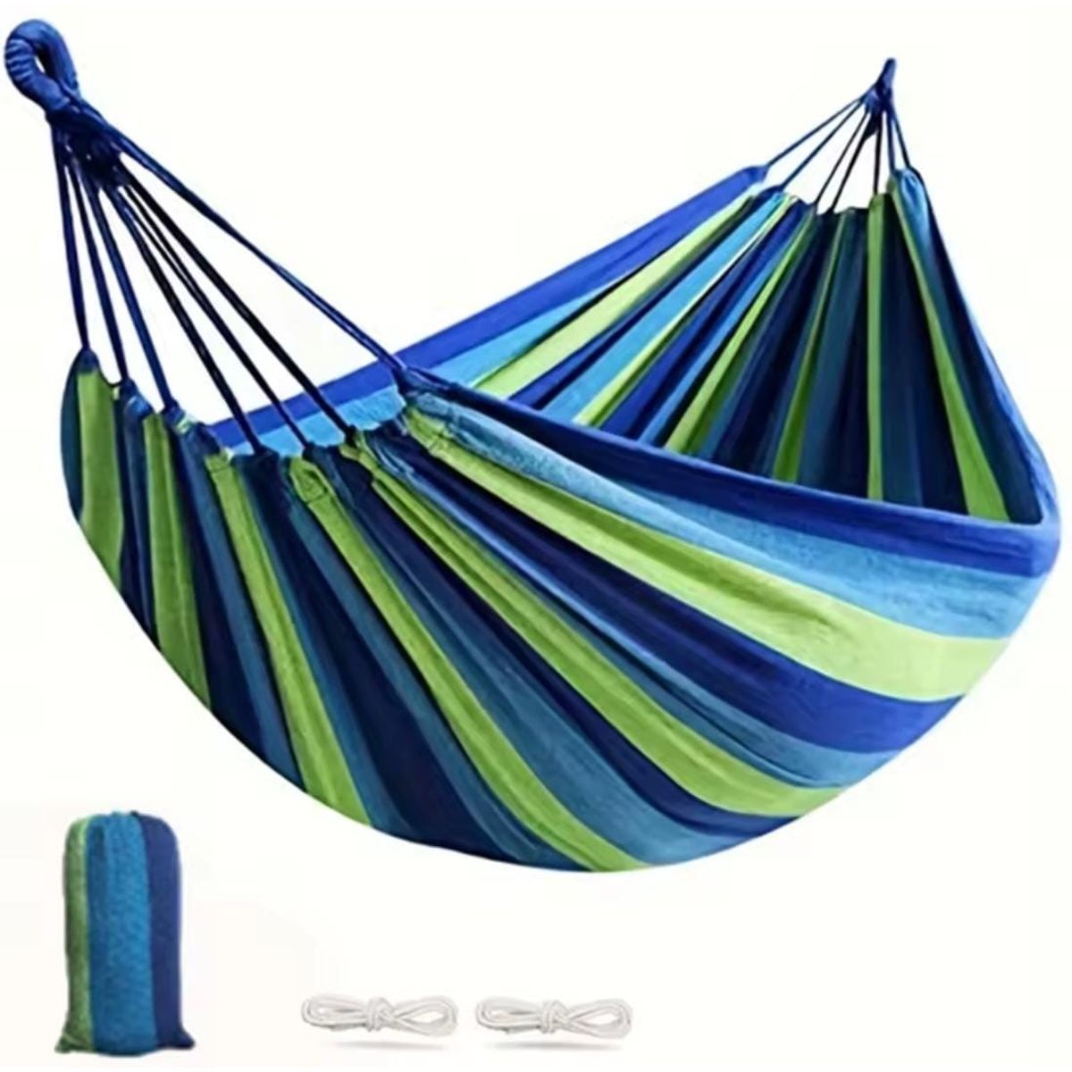 GENERICO - Hamaca para Jardin exterior 190x80 cm 1 plaza- rayas azul