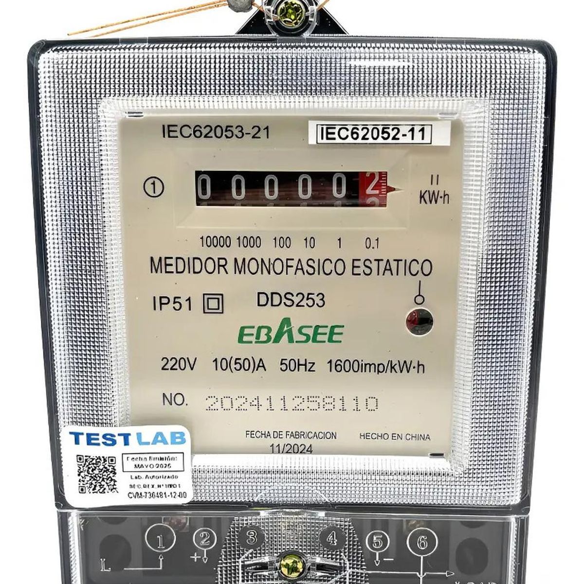 Medidor Electronico Monofasico Ebasee 1050a Certificado., marca DRL LIGHTING - Foto Principal