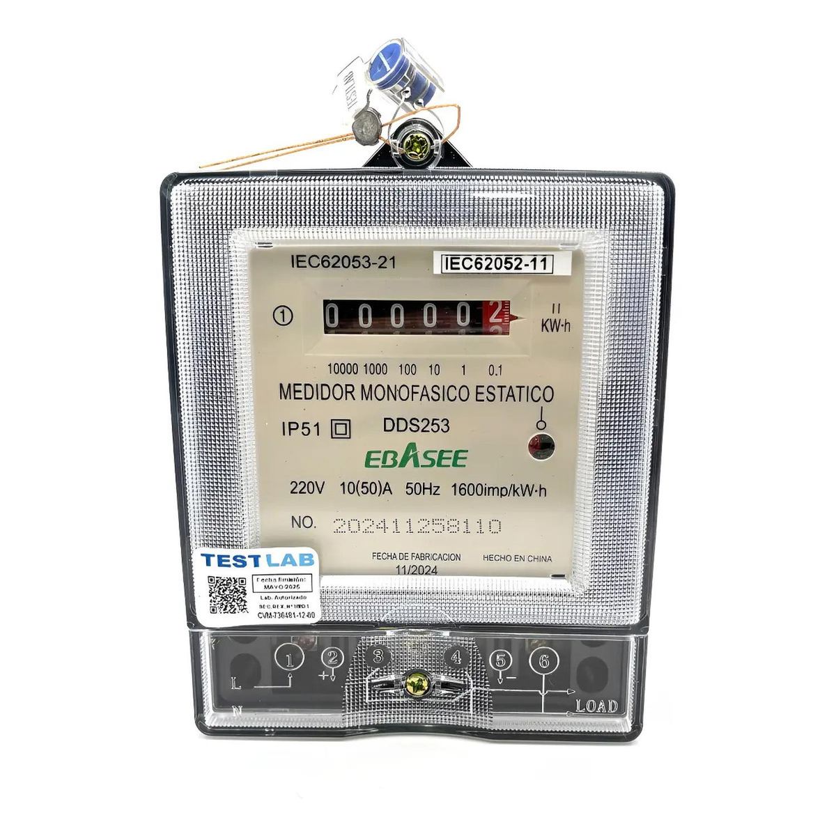 Medidor Electronico Monofasico Ebasee 1050a Certificado., marca DRL LIGHTING - Foto Principal