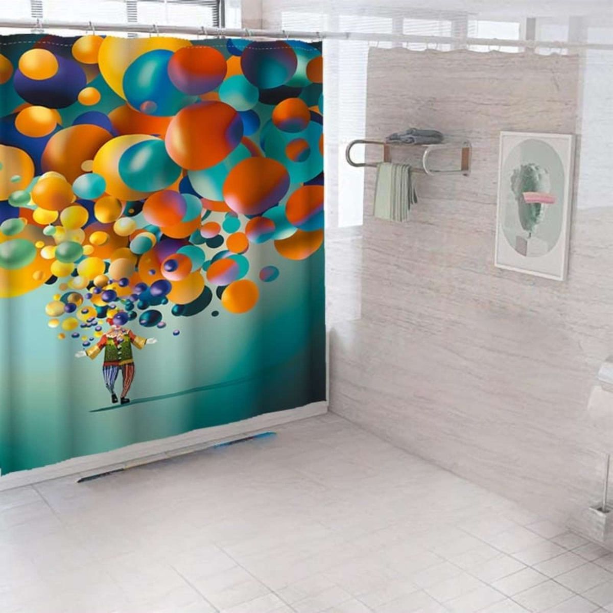 GENERICO - CORTINA DE BAÑO CON FORRO DE DUCHA 180 cm L54