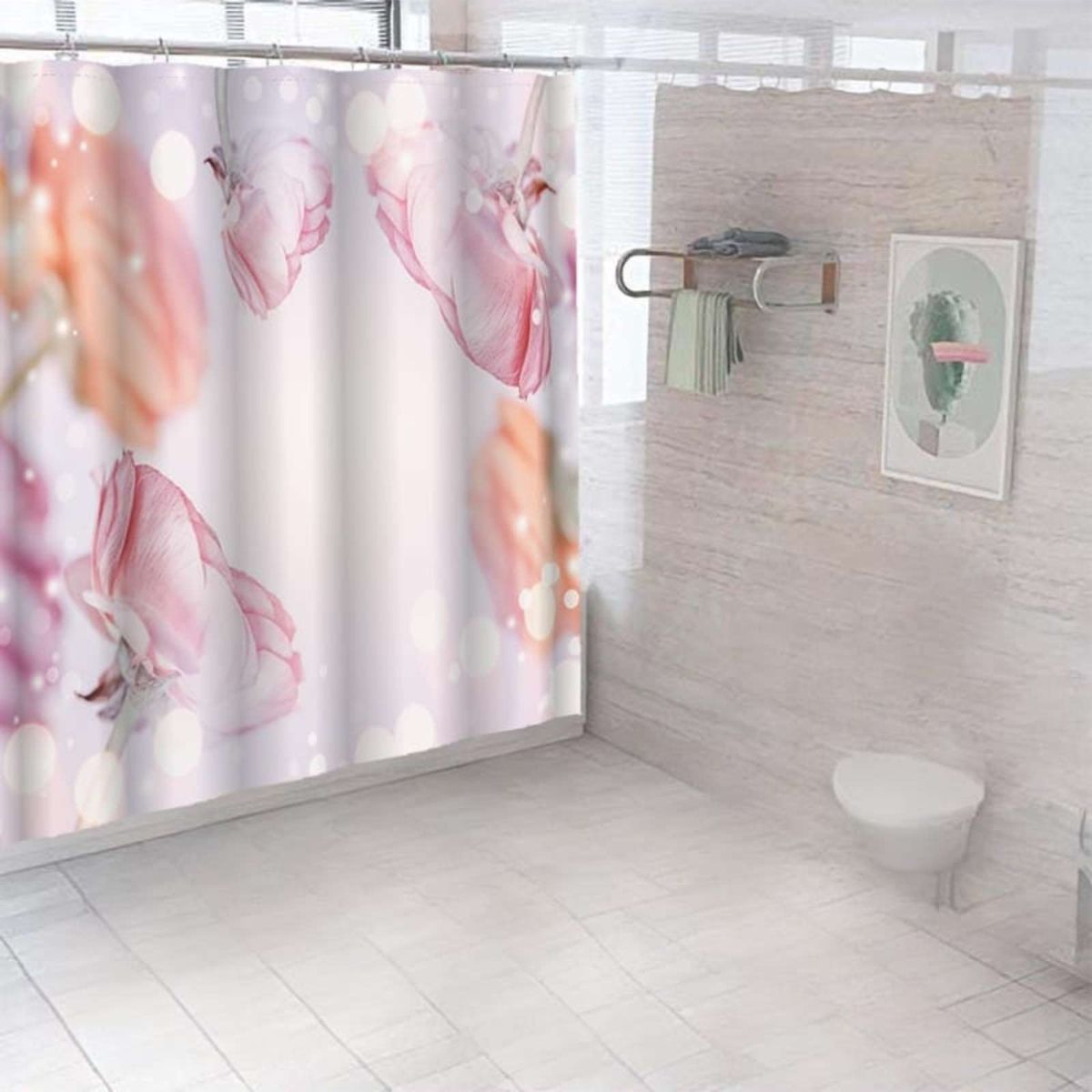 GENERICO - CORTINA DE BAÑO CON FORRO DE DUCHA 180 cm L56