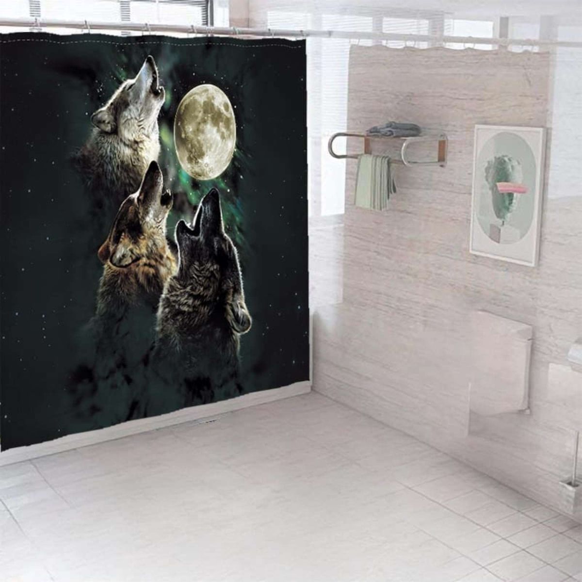 GENERICO - CORTINA DE BAÑO CON FORRO DE DUCHA 180 cm L58