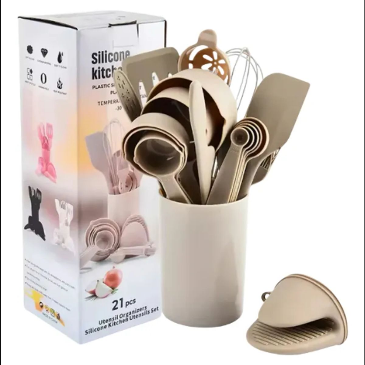 GENERICO - Juego De Utensilios De Cocina De Silicona Set 21 Piezas