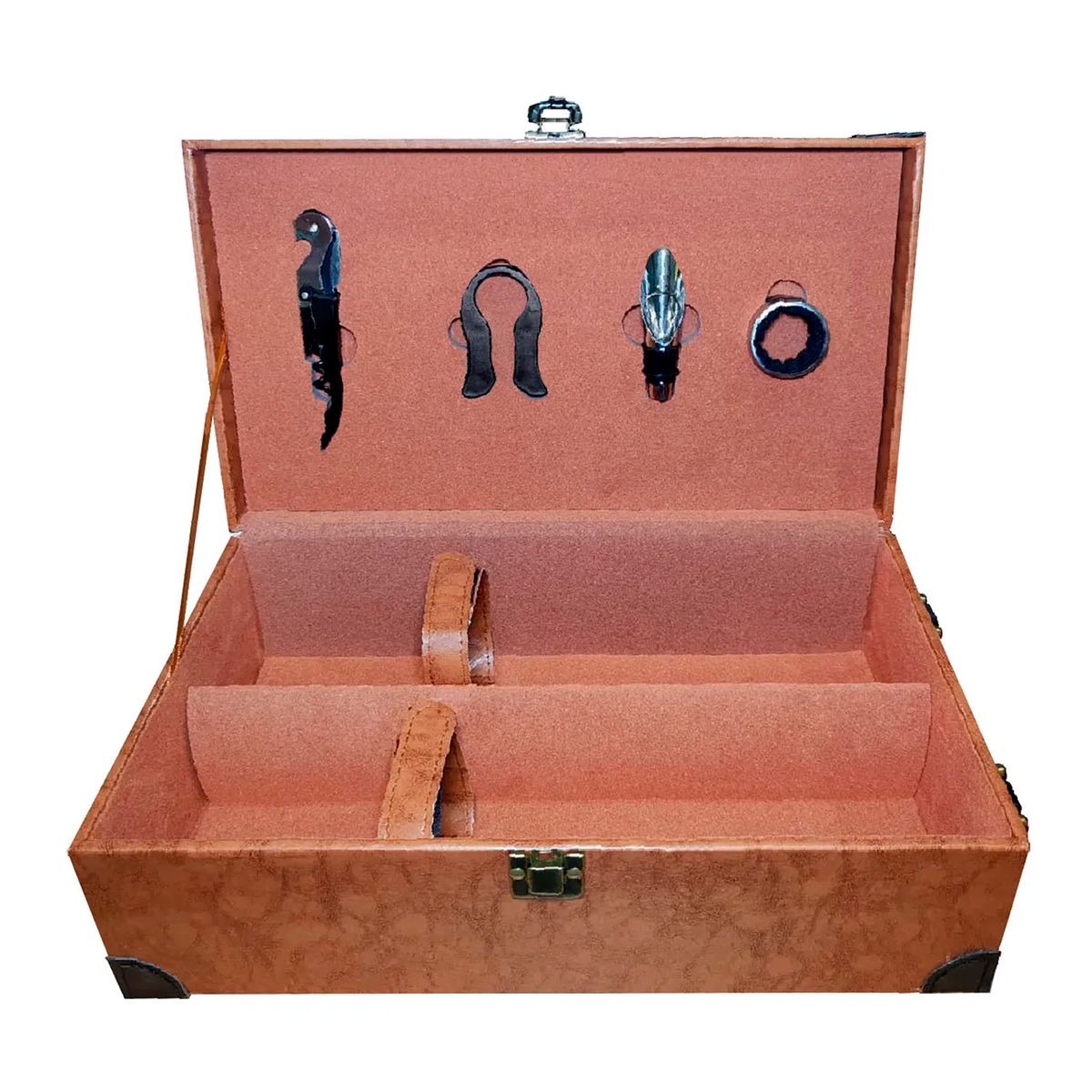 ESHOPANGIE - Caja Para Vinos Maleta De Cuero Con Accesorios