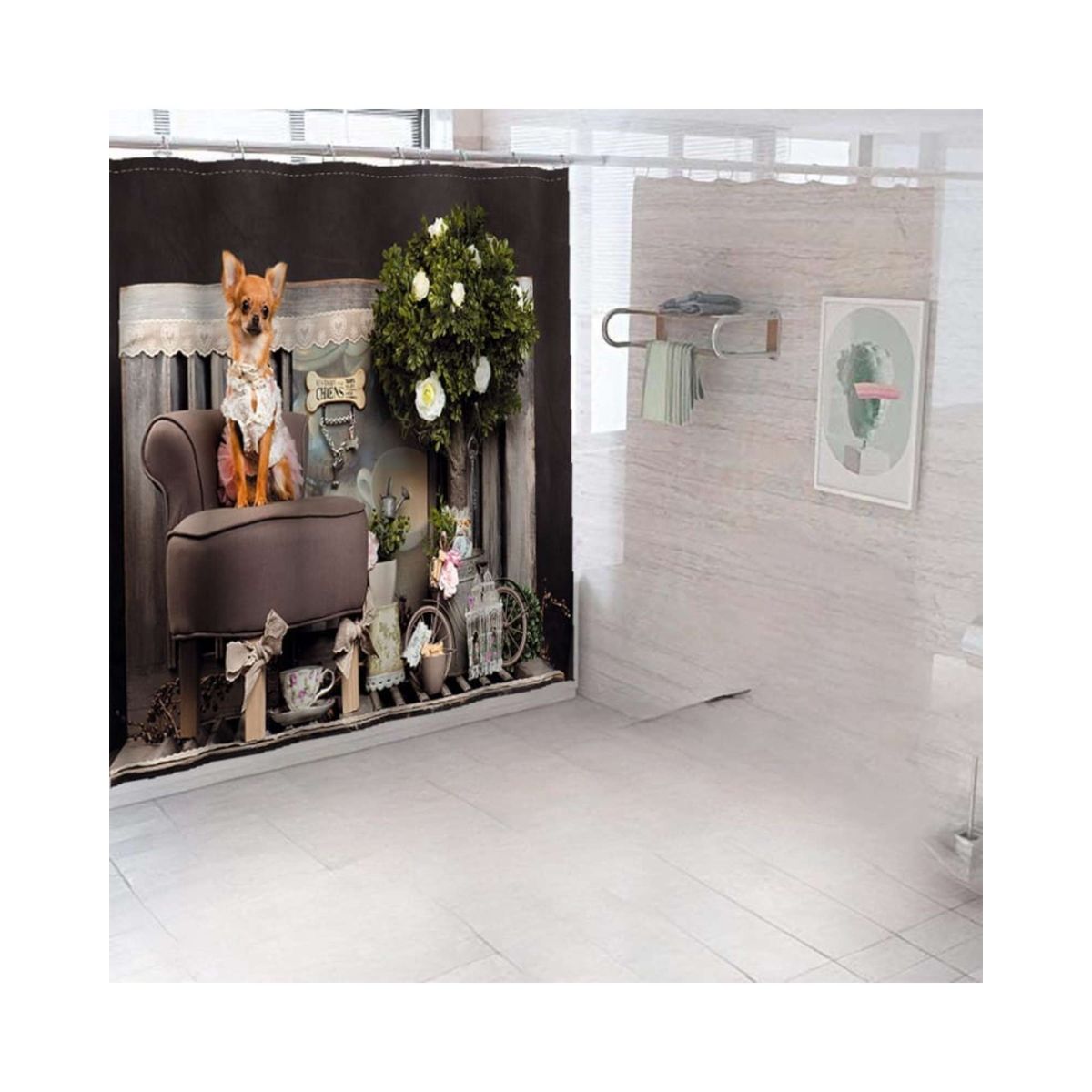 GENERICO - CORTINA DE BAÑO 180 cm