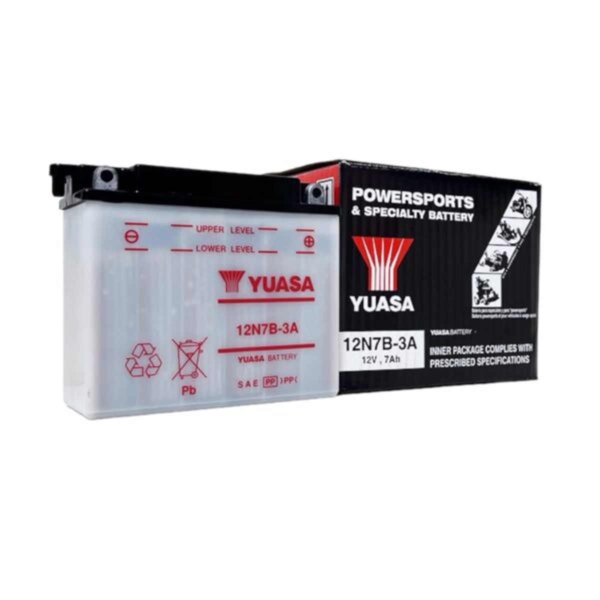 YUASA - Batería de Moto 12N7B-3A 7Ah 7CCA