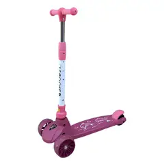OKAY - Scooter Monopatin De Pie Diseño Delfin Con Luces Y Música Color Rosa