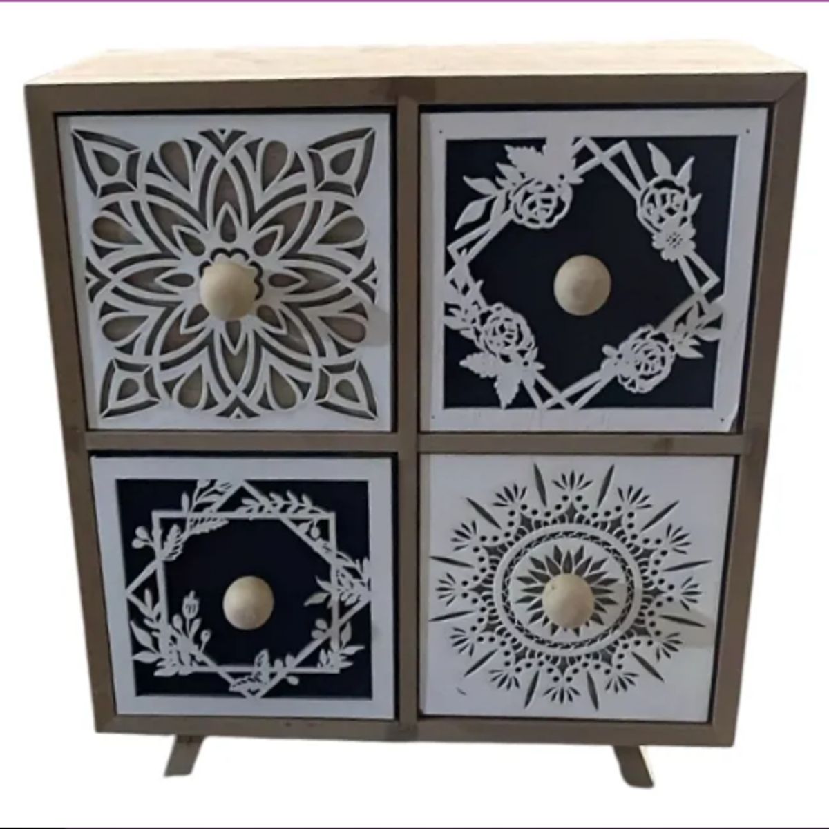 GENERICO - Mini Cajonera Elegante Decorativo 4d Moderno De Madera
