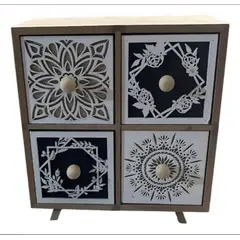 GENERICO - Mini Cajonera Elegante Decorativo 4d Moderno De Madera