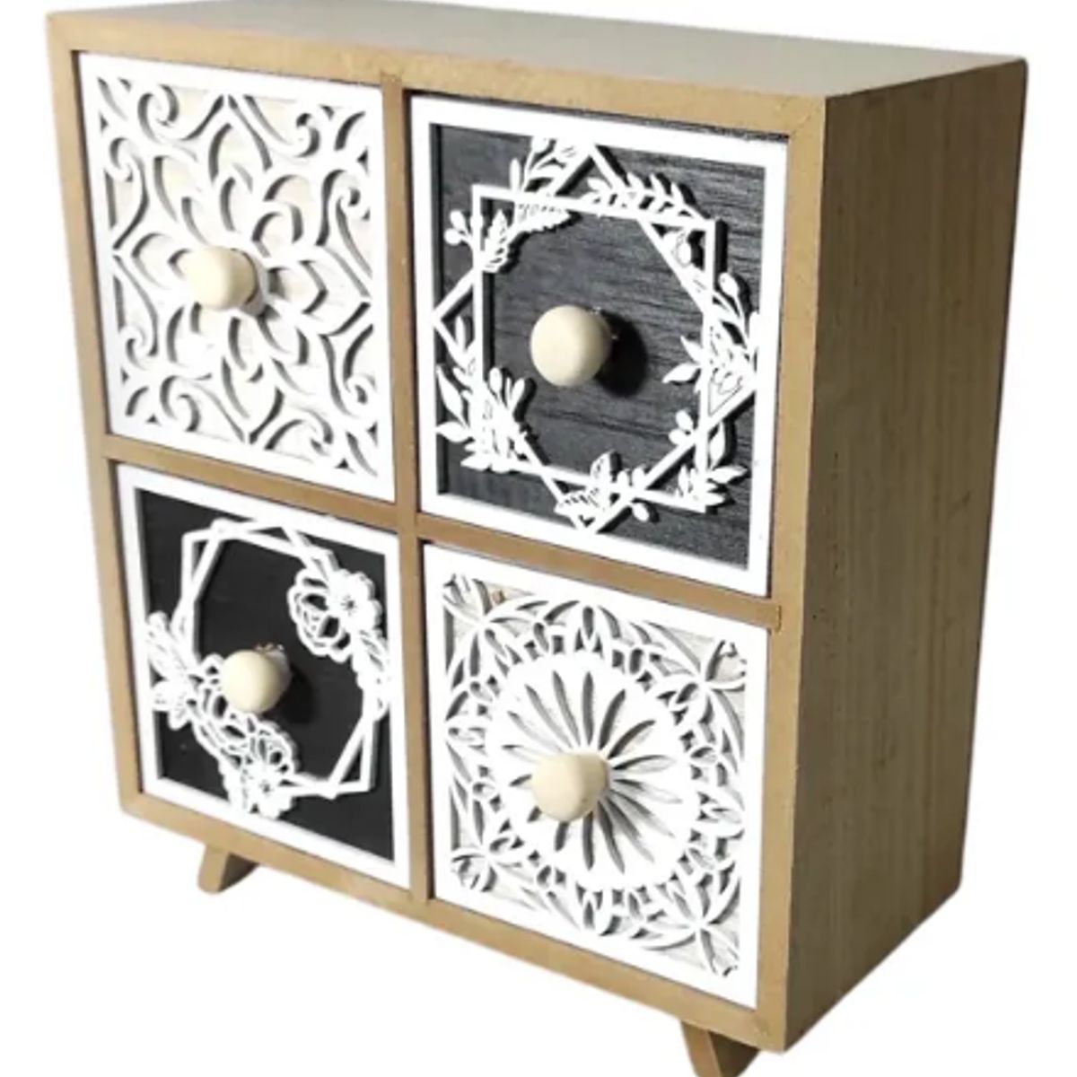 GENERICO - Mini Cajonera Elegante Decorativo 4d Moderno De Madera