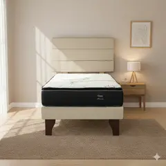 GAEX - Cama Europea 1.5 Plaza 190 Plus Respaldo Atacama