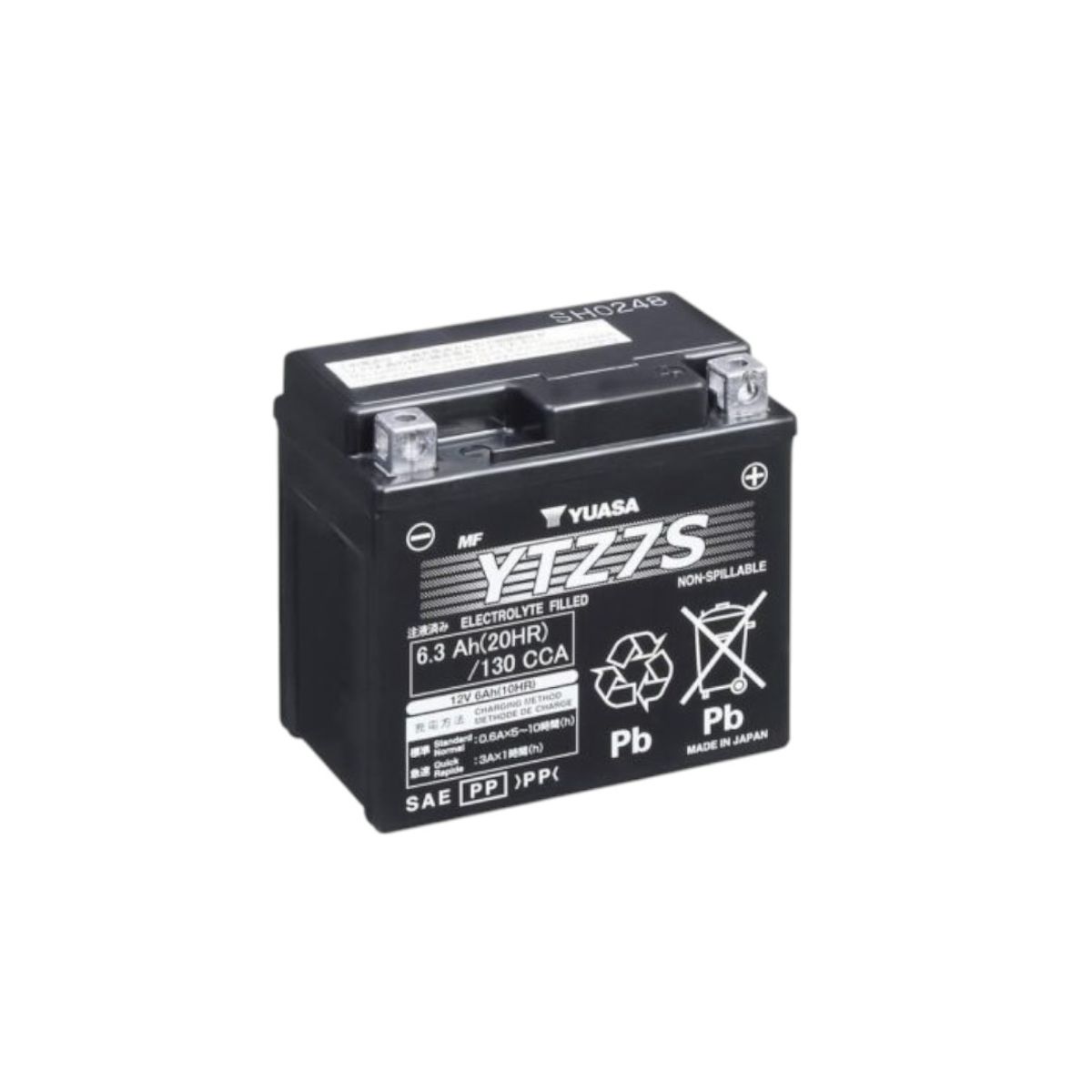 YUASA - Bateria para MotoBatería YTZ7S 63Ah 130CCA