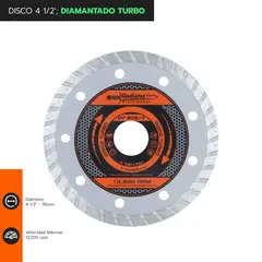GLADIATOR - DISCO 4 1/2¨ DIAMANTADO TURBO DT8115/1