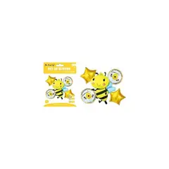 GENERICO - Set de globos metálicos abeja 5pcs