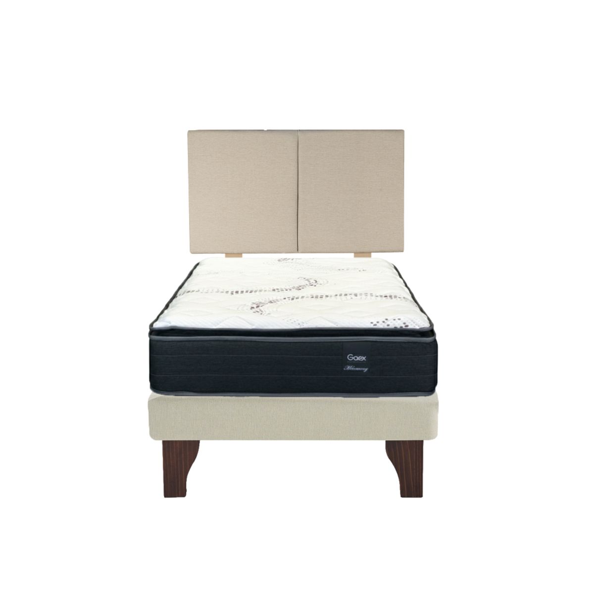 GAEX - Cama Europea 1.5 Plaza 200 Plus Respaldo Everest