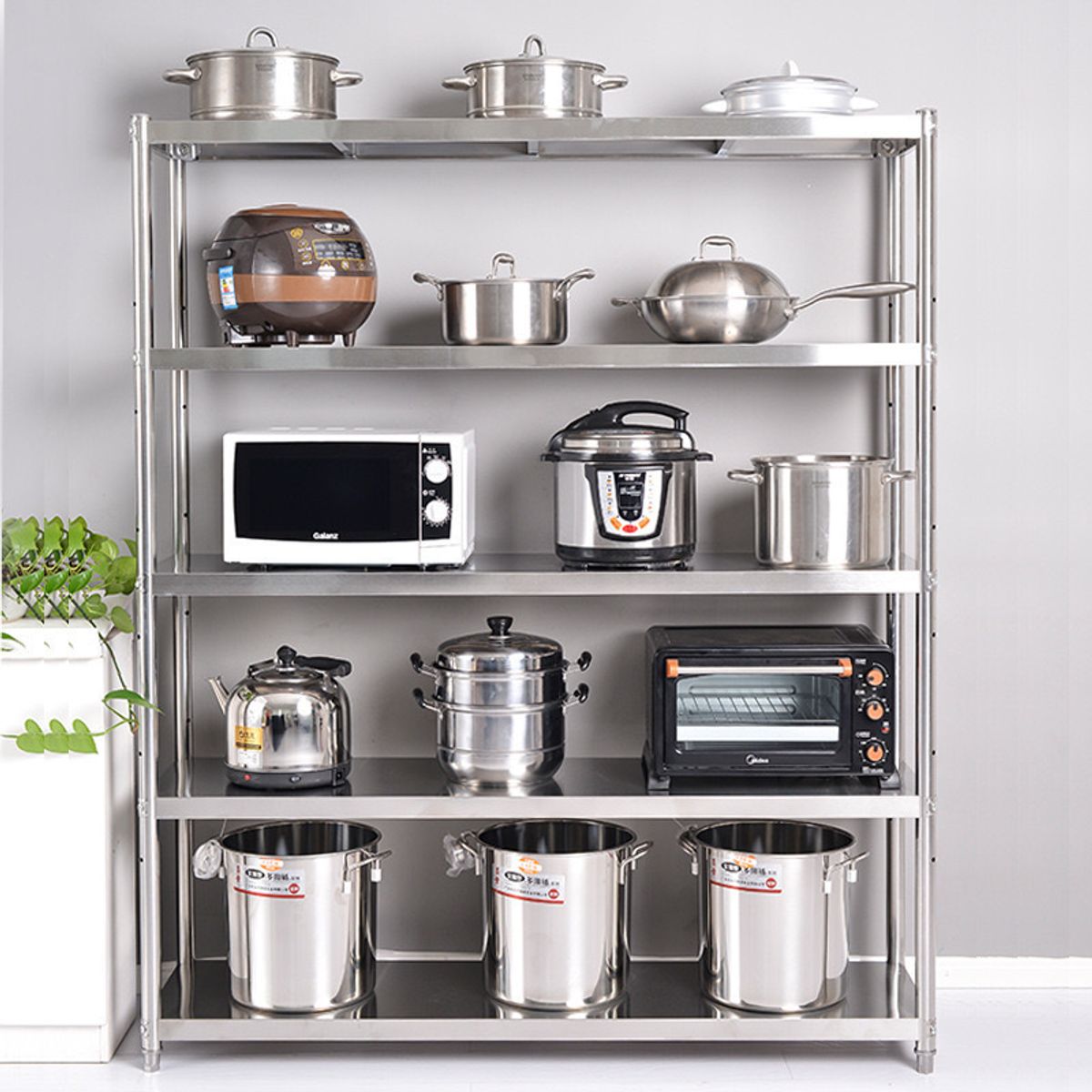 GENERICO - Repisa Cocina Acero Inoxidable 5 Niveles