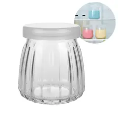 GENERICO - 20 Frasco Vidrio Redondo Yogur 100ml Postres Tapa Plastica