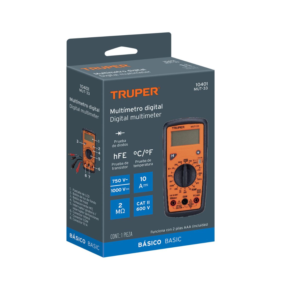 TRUPER - Tester Multimetro Digital Profesional Truper