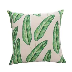GENERICO - Pack 3 Fundas de Cojín 45x45 cm Hojas Tropicales Hojas Alargadas