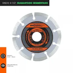 GLADIATOR - DISCO 4 1/2" DIAMANTADO SEGMENTADO DS8115/1