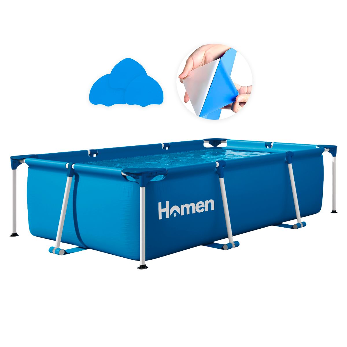 HOMEN - Piscina Estructural 3x2 M Homen 3.900 Litros + Parches