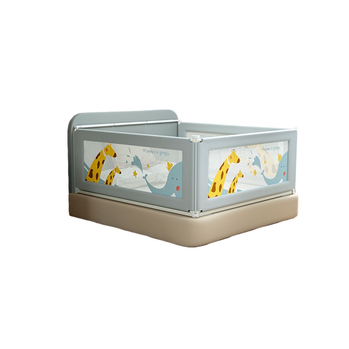 BABYLUNA - Baranda De Cama Seguridad Bebe Abatible Ajustable 180cm Jirafa