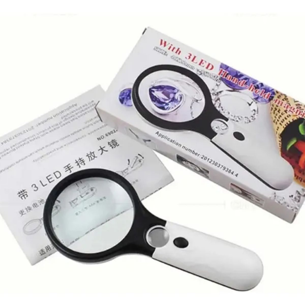 GENERICO - Lupa Lectura Iluminación Luz 3 Led Joyería Hogar Multiusos
