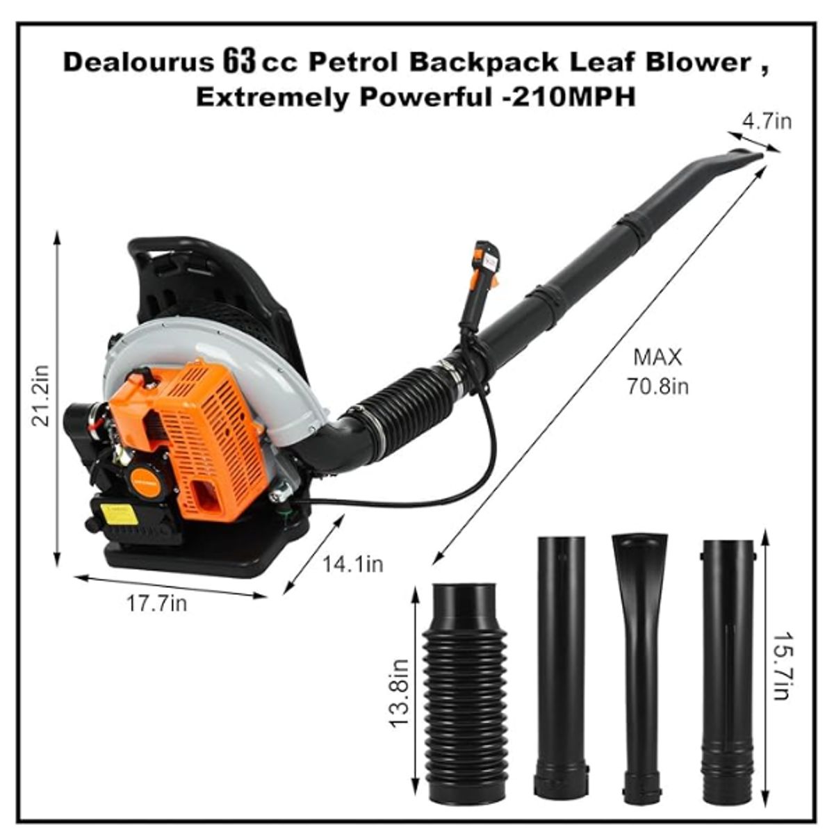 GENERICO - Soplador De Mochila A Gasolina 63cc 3hp Profesional