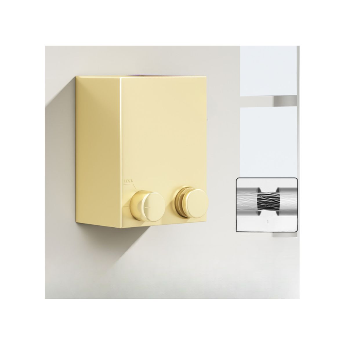 GENERICO - Tendedero Retráctil Colgador Ropa Pared Doble Linea Cuerda Color Dorado