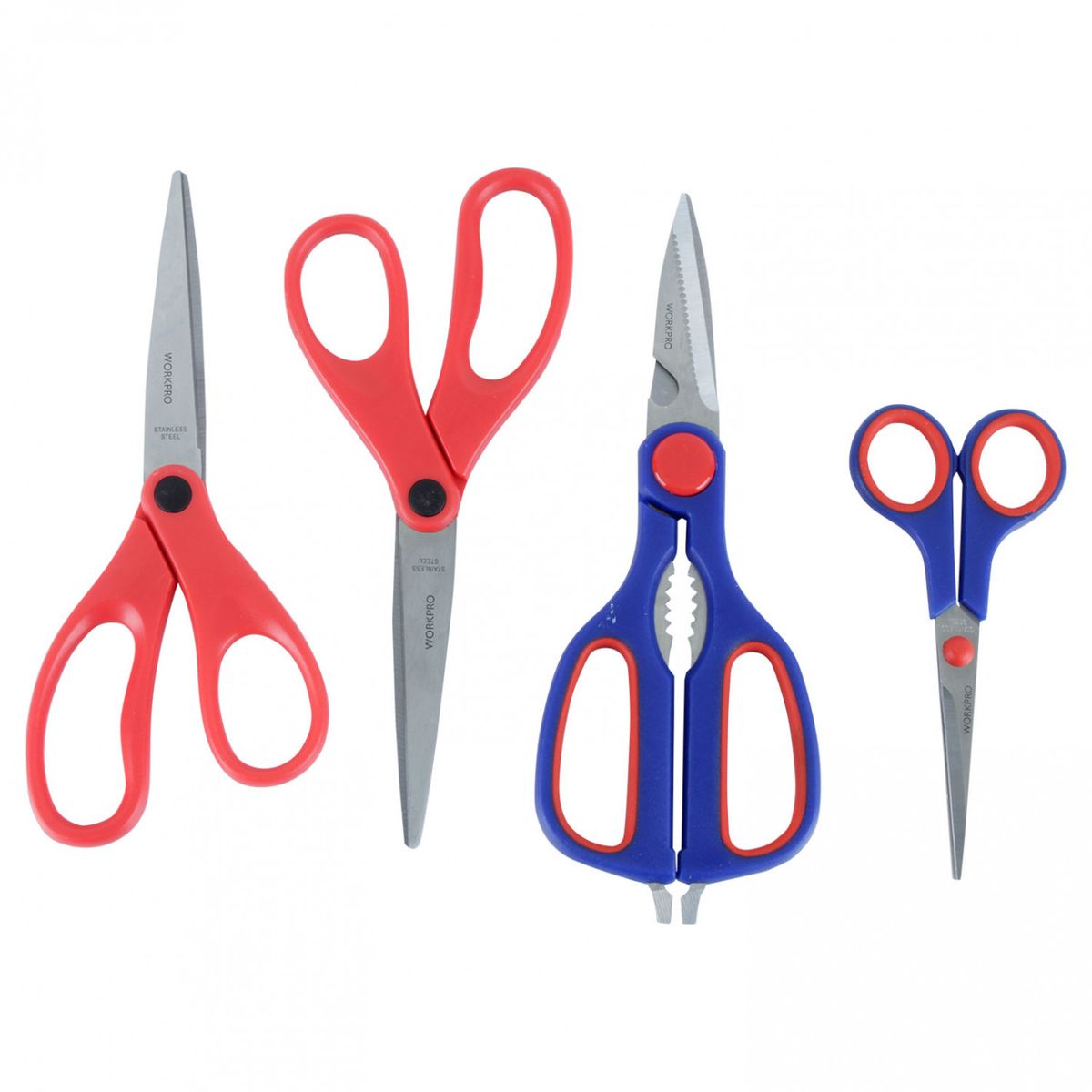 WORKPRO - Juego de tijeras 4 piezas w000400we