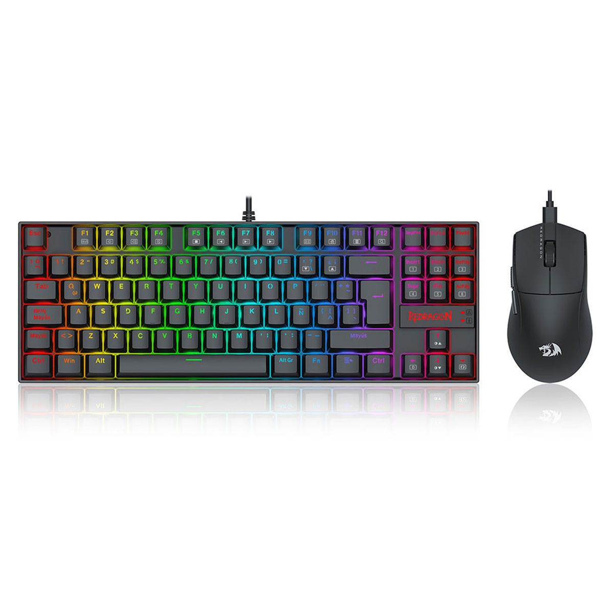 REDRAGON - Kit Gamer Redragon Teclado Kumara K552 RGB + Mouse King M724 1KHZ Cableado Negro