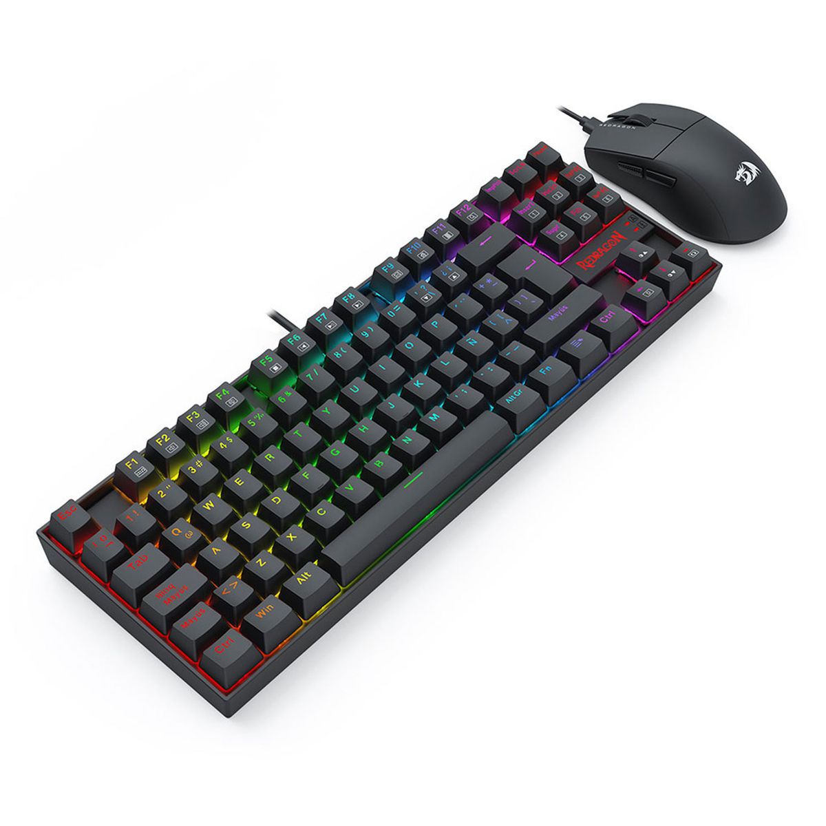 REDRAGON - Kit Gamer Redragon Teclado Kumara K552 RGB + Mouse King M724 1KHZ Cableado Negro