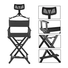 GENERICO - Silla De Maquillaje Modelo Silla Tapizado Negro Negro