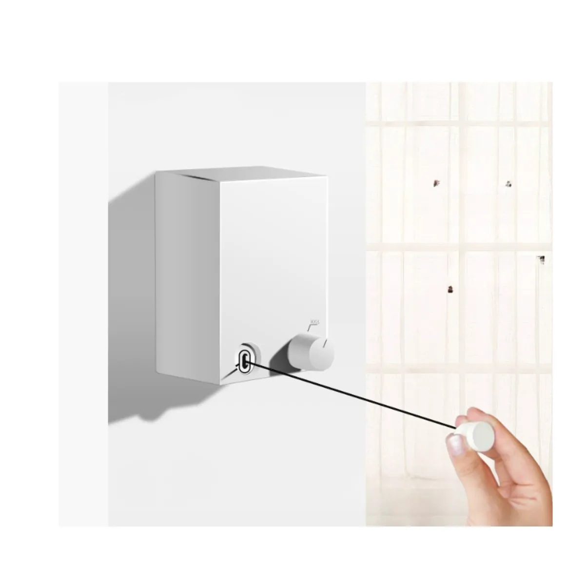 GENERICO - Tendedero Retráctil Colgador De Ropa Pared Blanco