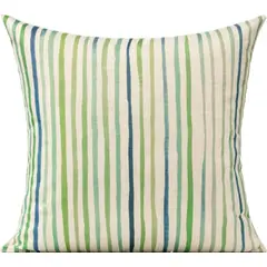 GENERICO - Pack 3 Fundas de Cojín 45x45 cm Hojas Tropicales Rayas Verdes