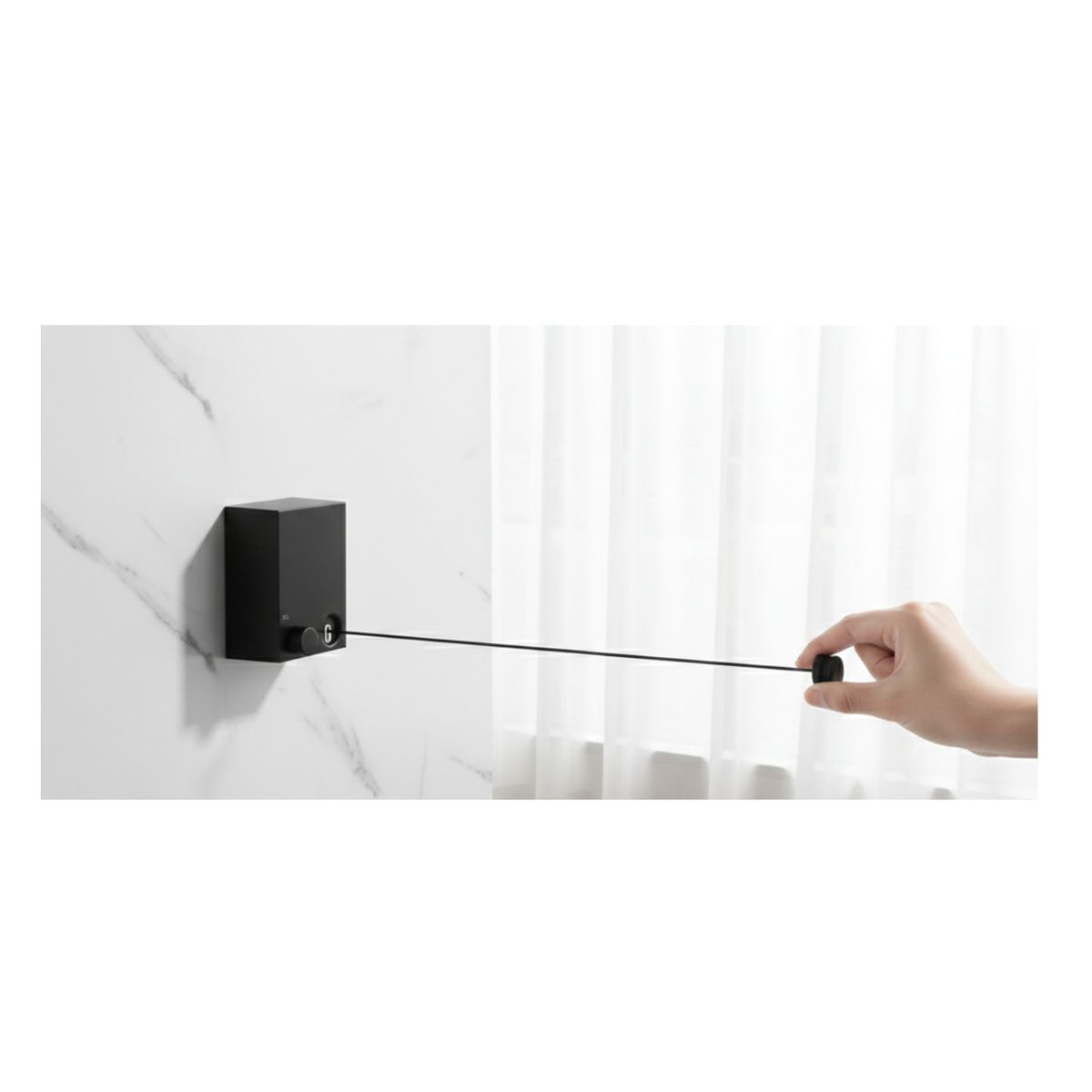 GENERICO - Tendedero Retráctil Colgador De Ropa Pared Negro