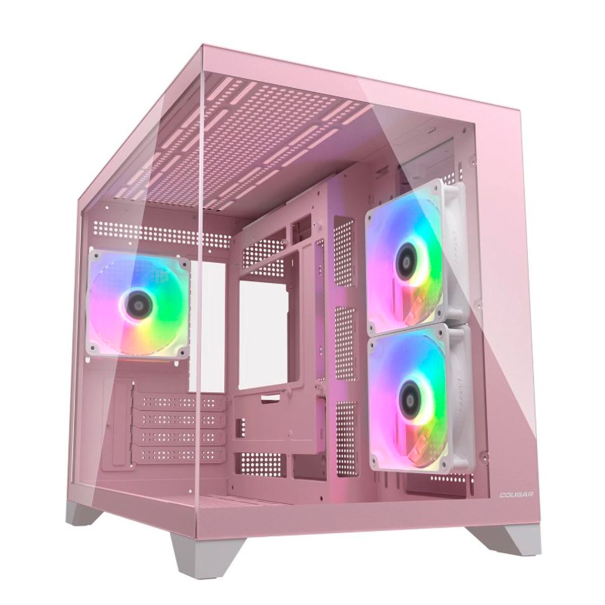 COUGAR - Gabinete Gamer Cougar Fv150 Mini pink Rgb 3 Ventiladores