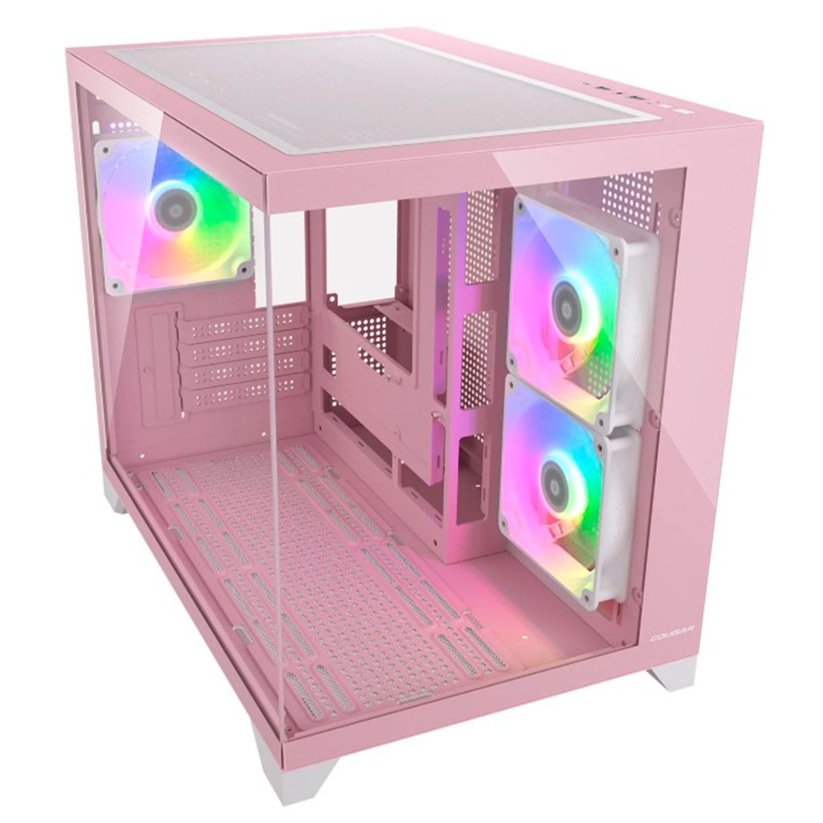 COUGAR - Gabinete Gamer Cougar Fv150 Mini pink Rgb 3 Ventiladores