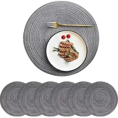 OKAY - Set De 6 Individuales Redondos Trenzados 38cm