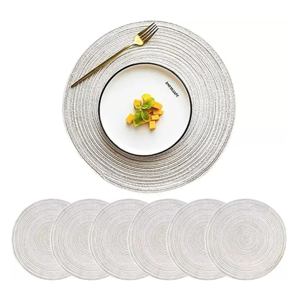 OKAY - Set De 6 Individuales Redondos Trenzados 38cm