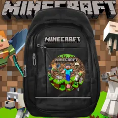 GENERICO - Mochila Minecraft Aventura y Estilo Gamer modelo 2