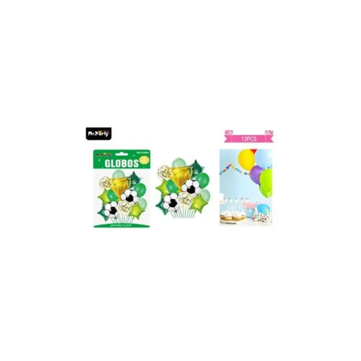GENERICO - Set de globos de látex 13pcs fútbol y trofeo