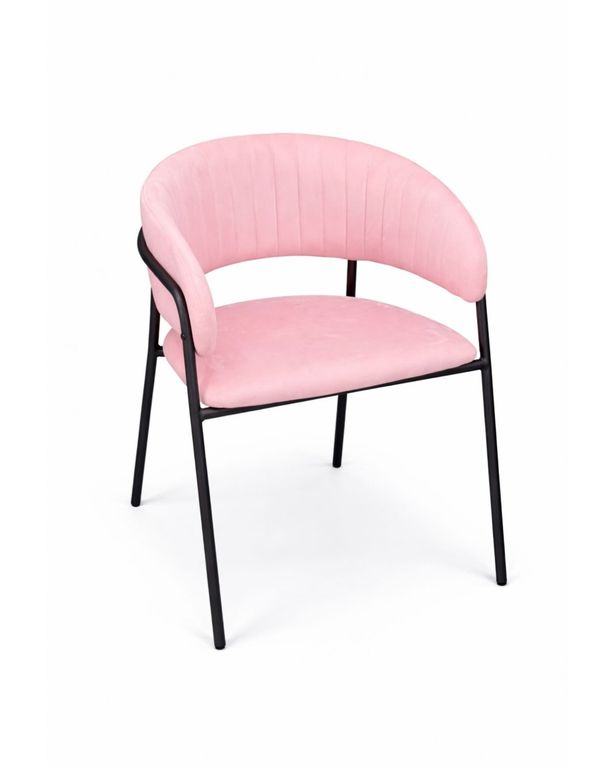 SITIAL TERCIOPELO PATAS NEGRAS GLAM Rosado claro