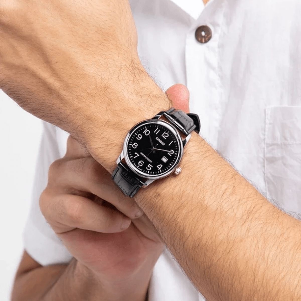 CASIO - RELOJ CASIO MTP-V002L-1BUDF CLASICO PLATEADO NEGRO HOMBRE