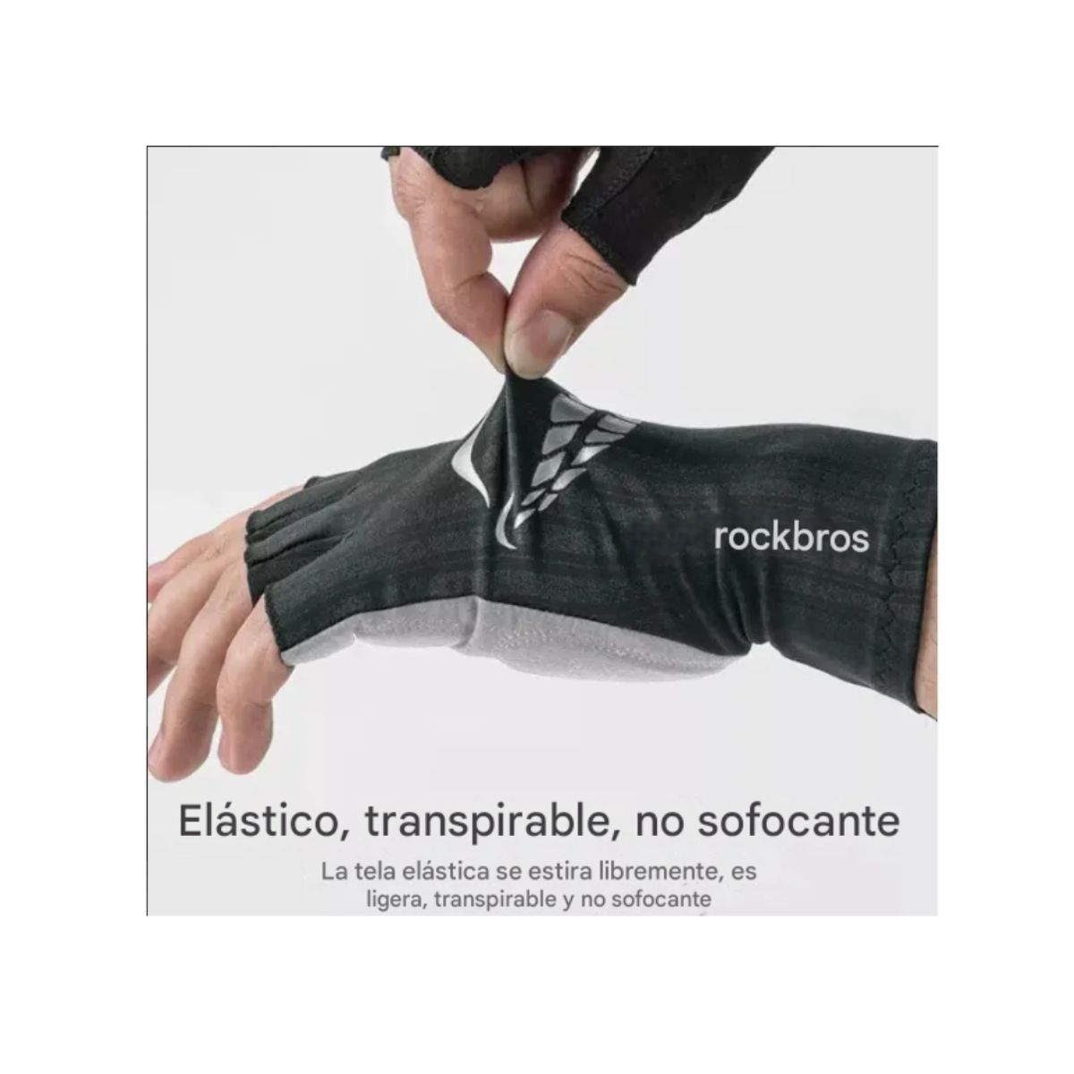 ROCKBROS - Guantes Medio Dedo Cortos Para Ciclismo Rockbros Mtb Smile  XL